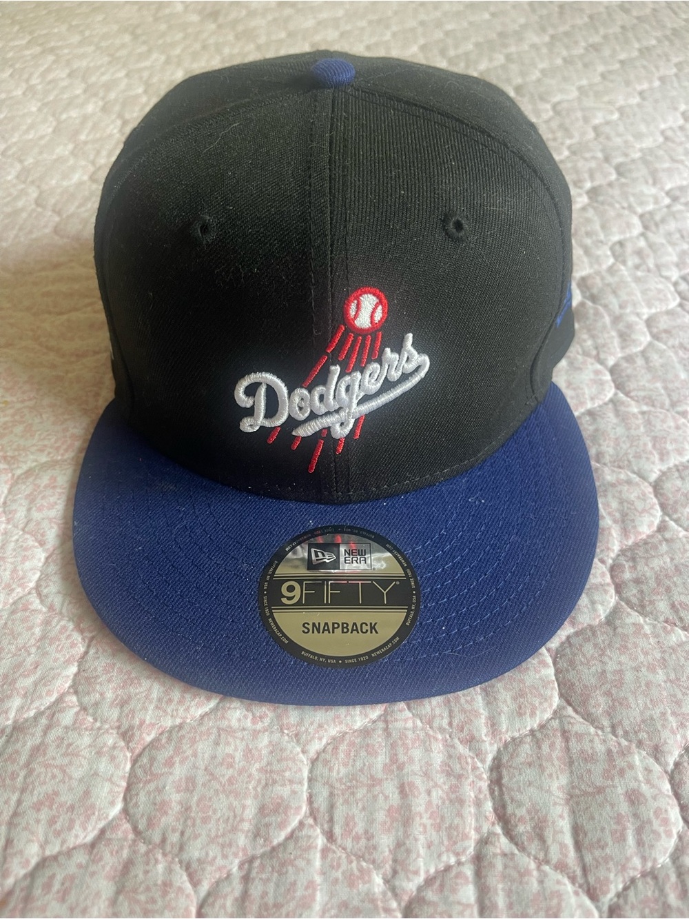 New Era Dodgers 9FIFTY Snapback - Black & Royal Blue with Red Accent